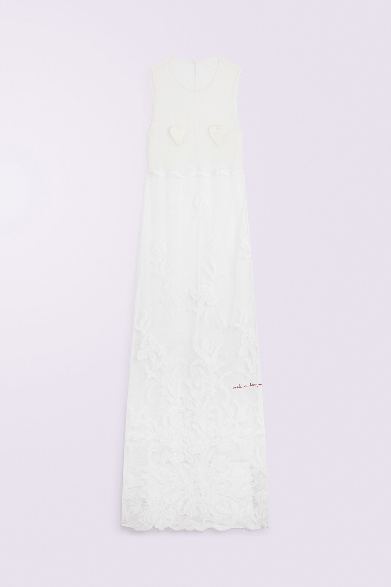 Embroidered Lace Maxi Dress White